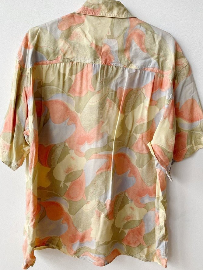 Abstract Cotton-Blend Shirts & Tops
