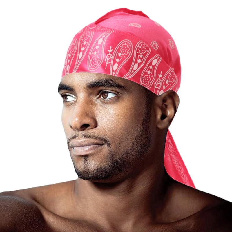 Explosions Amoeba Imitation Silk Long Tail Pirate Hat Baotou Hat Hip Hop Cloak Hat DURAG