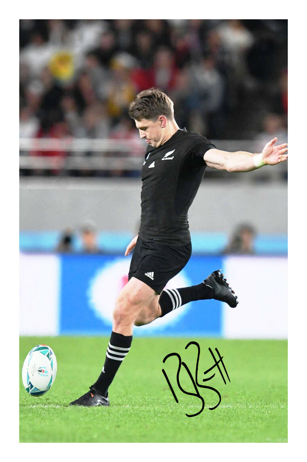 Beauden Barrett Signed A4 Autograph Photo Poster painting Print New Zealand All Blacks Rugby