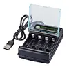 4 Slots Battery Charger with USB Cable Smart Charger for 1.5V AA/AAA Batteries