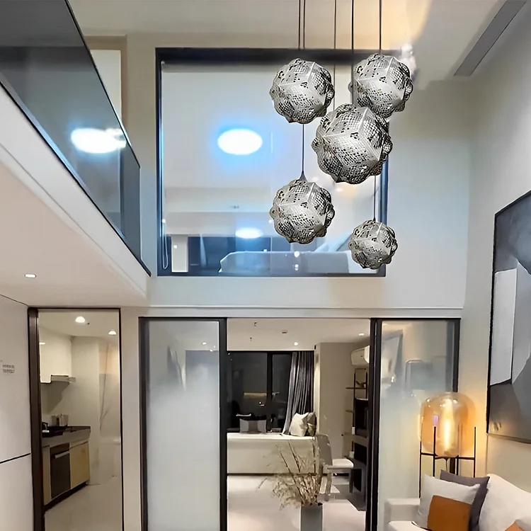 Irregular Ball 3D Stainless Steel Postmodern Chandelier Pendant Lights - Appledas