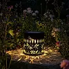 Solar Mandala Lights Outdoor Metal Solar Powered Wall Lamp Decorative Weatherproof Projector Light for Patio Backyard Garden Deck Step Decor