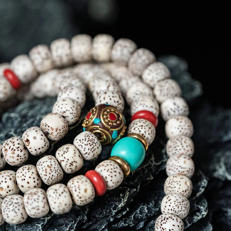 Tibetan 108 Mala Beads Bodhi Seed Elephant PiXiu Peace Bracelet