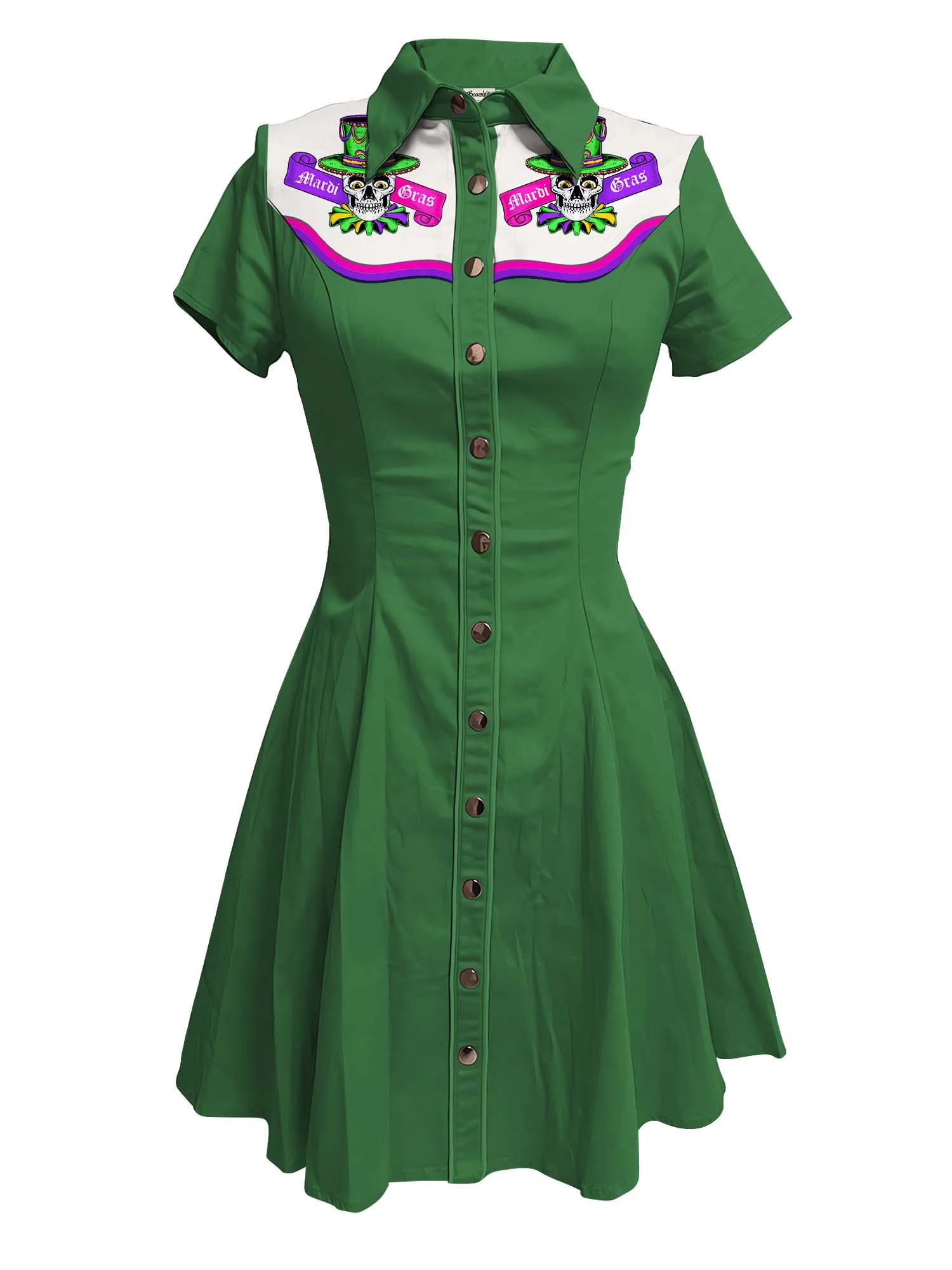 【Nyawart Design X Boozelele】Mardi Gras Skull - 100% Cotton Dress