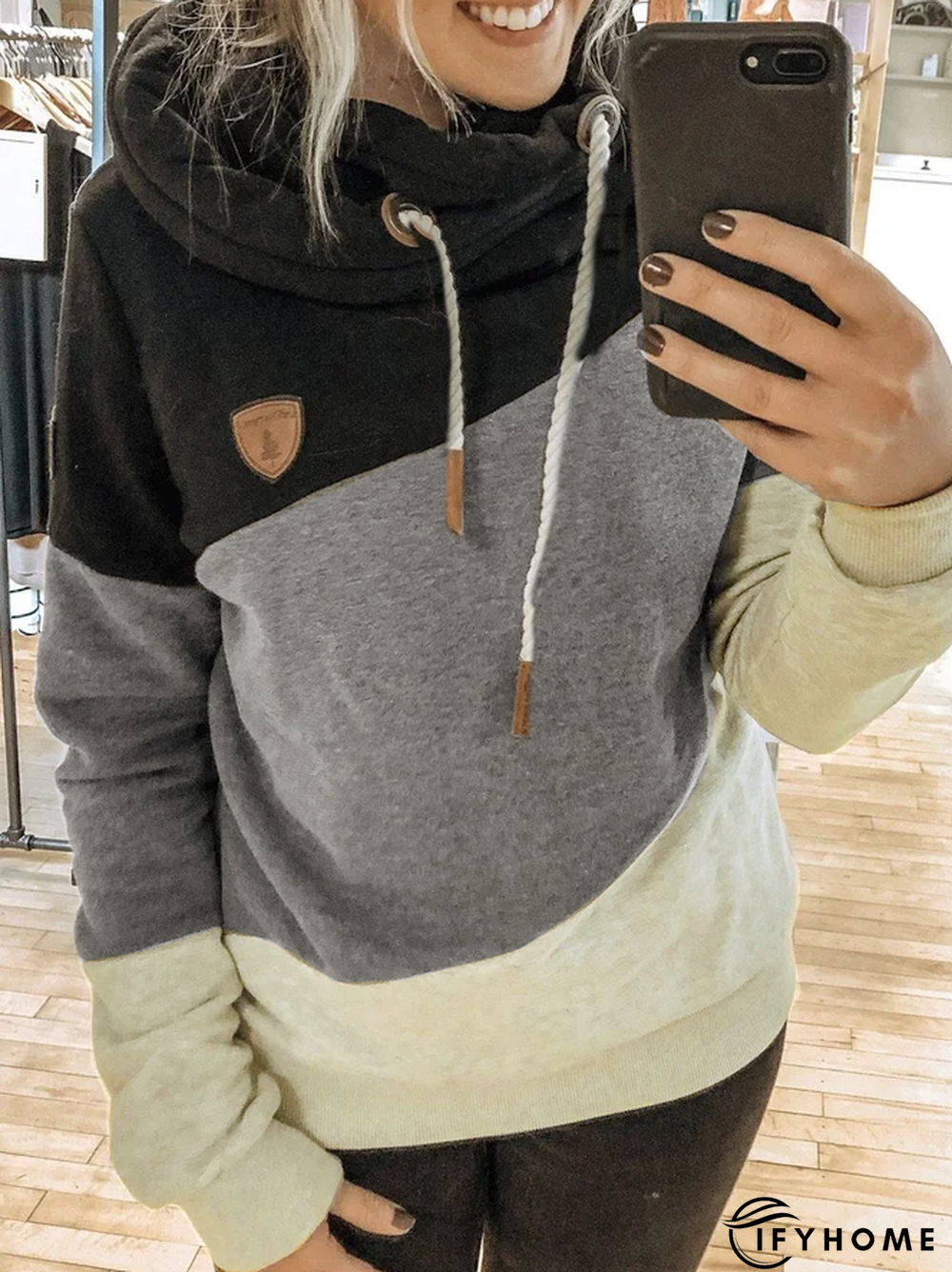Multicolor Long Sleeve Hoodie Sweatshirt | IFYHOME