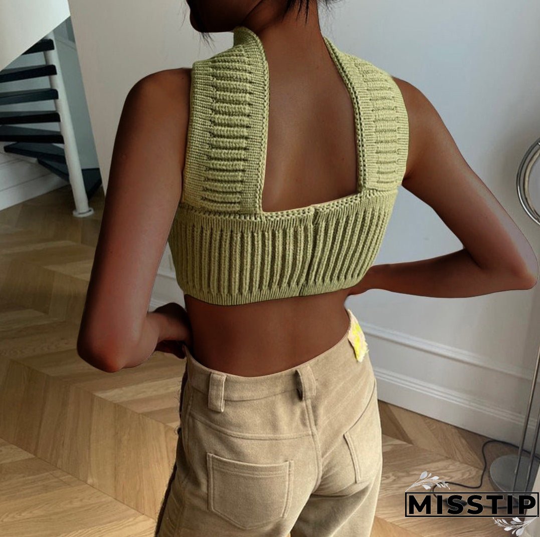 Women's Sexy Vacation Halter Knitted Tube Tops