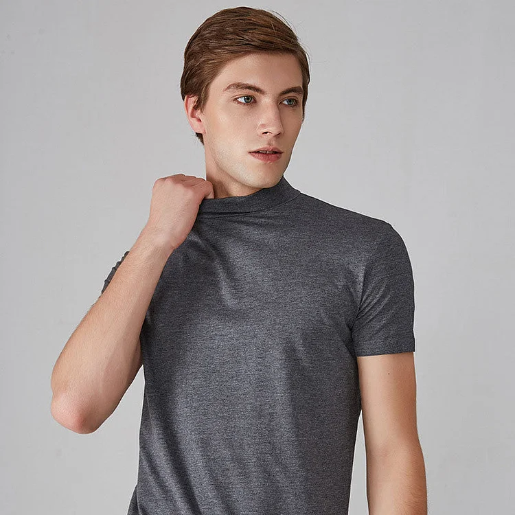 Slim Fit T-shirt med hög hals för män