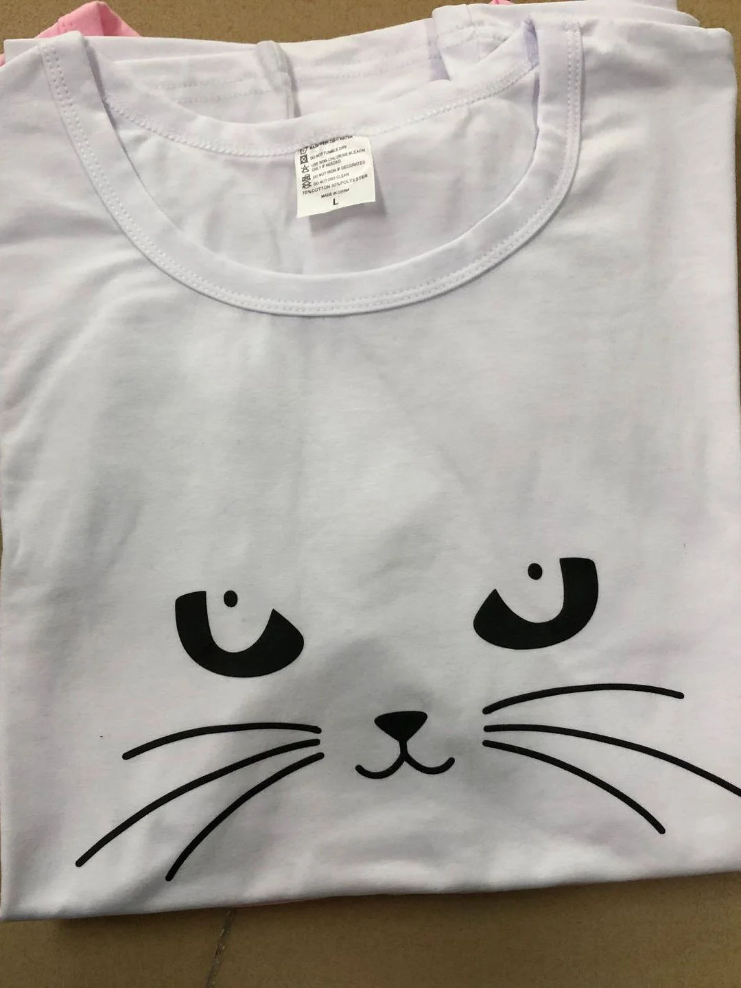 Round Neck Short Sleeves kitty  Floral T-shirt