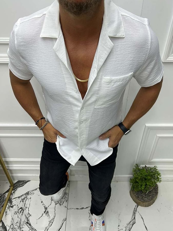Men's Summer Casual White Shirt