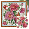 (Stamped/Counted) Peony Attracts Butterfly-14CT Cross Stitch 37*37cm/14.57*14.57in