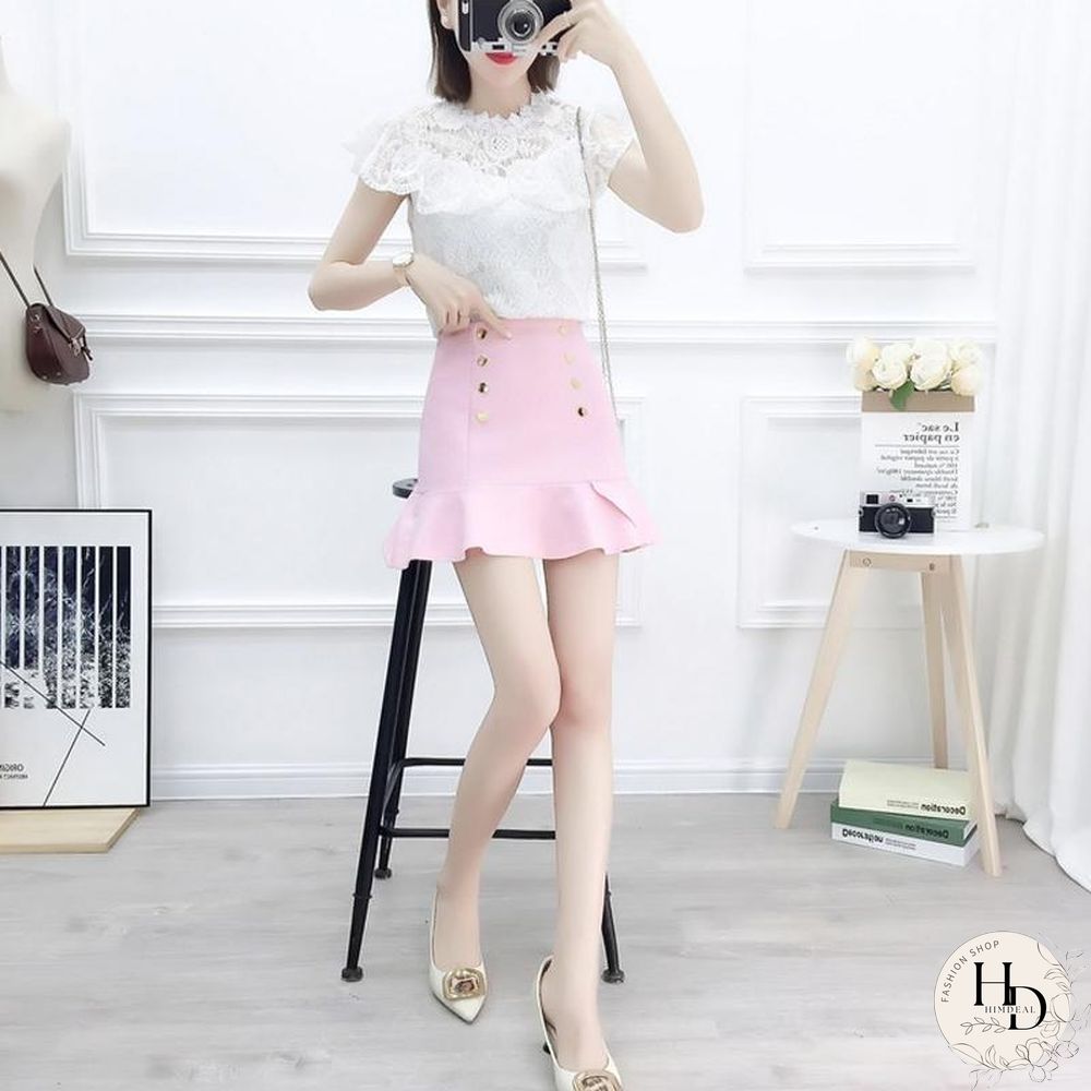 Sweet Lace Tee+Fishtail Skirt P15784