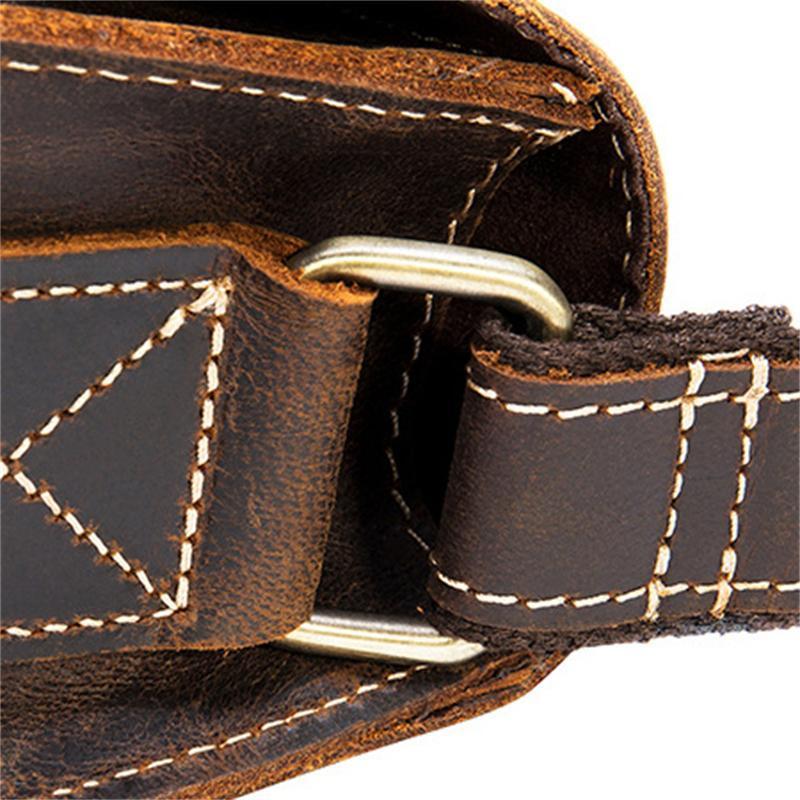 Men's High Quality Leather Shoulder Bag Buckle Closure Crossbody Bag