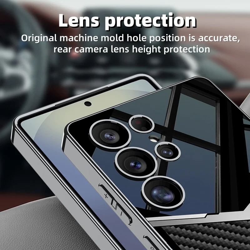 Samsung S25 Ultra mobile phone shell electroplating future plain leather s25ultra foreign trade leather case ultra-thin simple style business