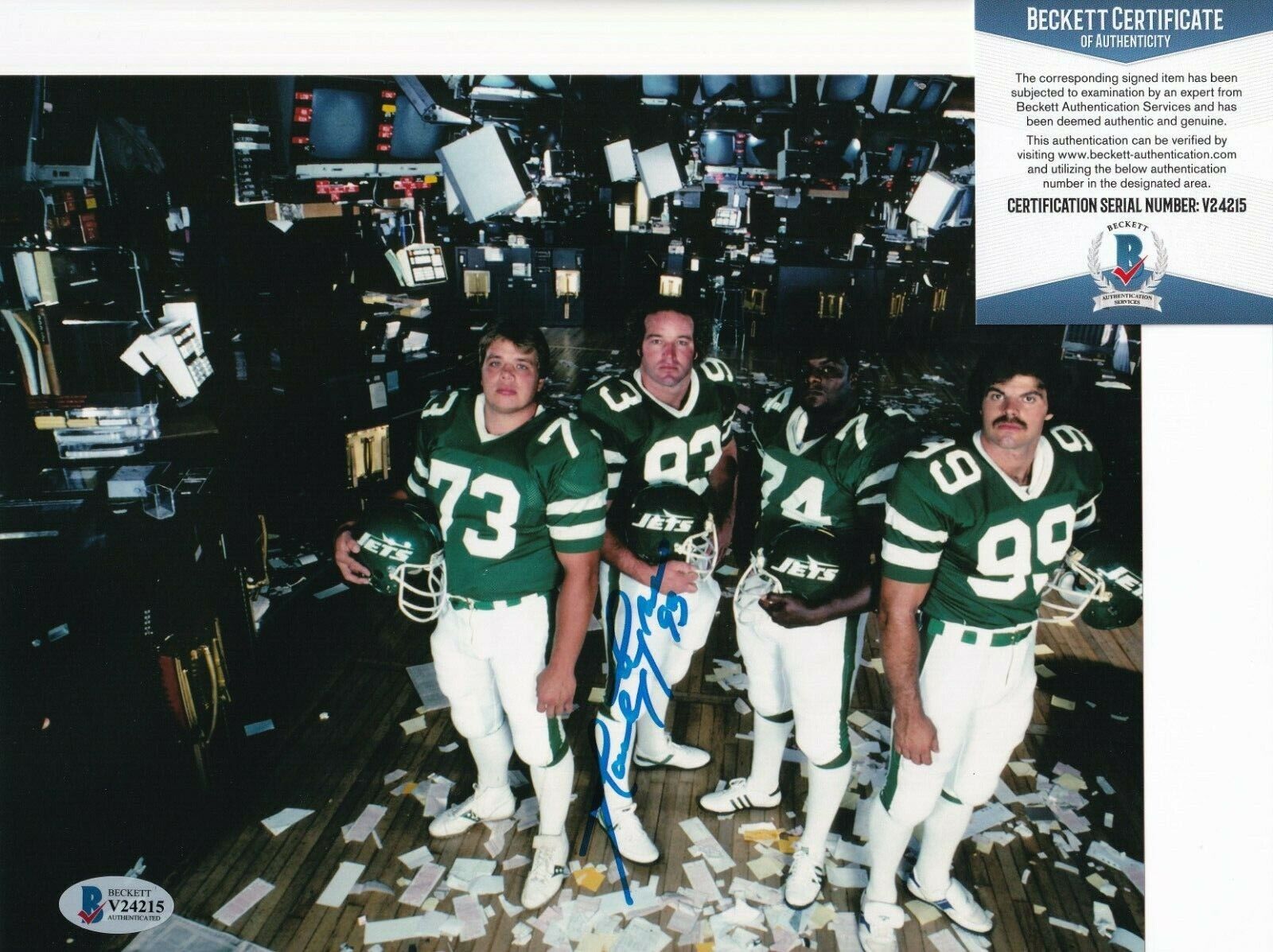 MARTY LYONS signed (NEW YORK JETS) autographed 8X10 Photo Poster painting BECKETT BAS V24215