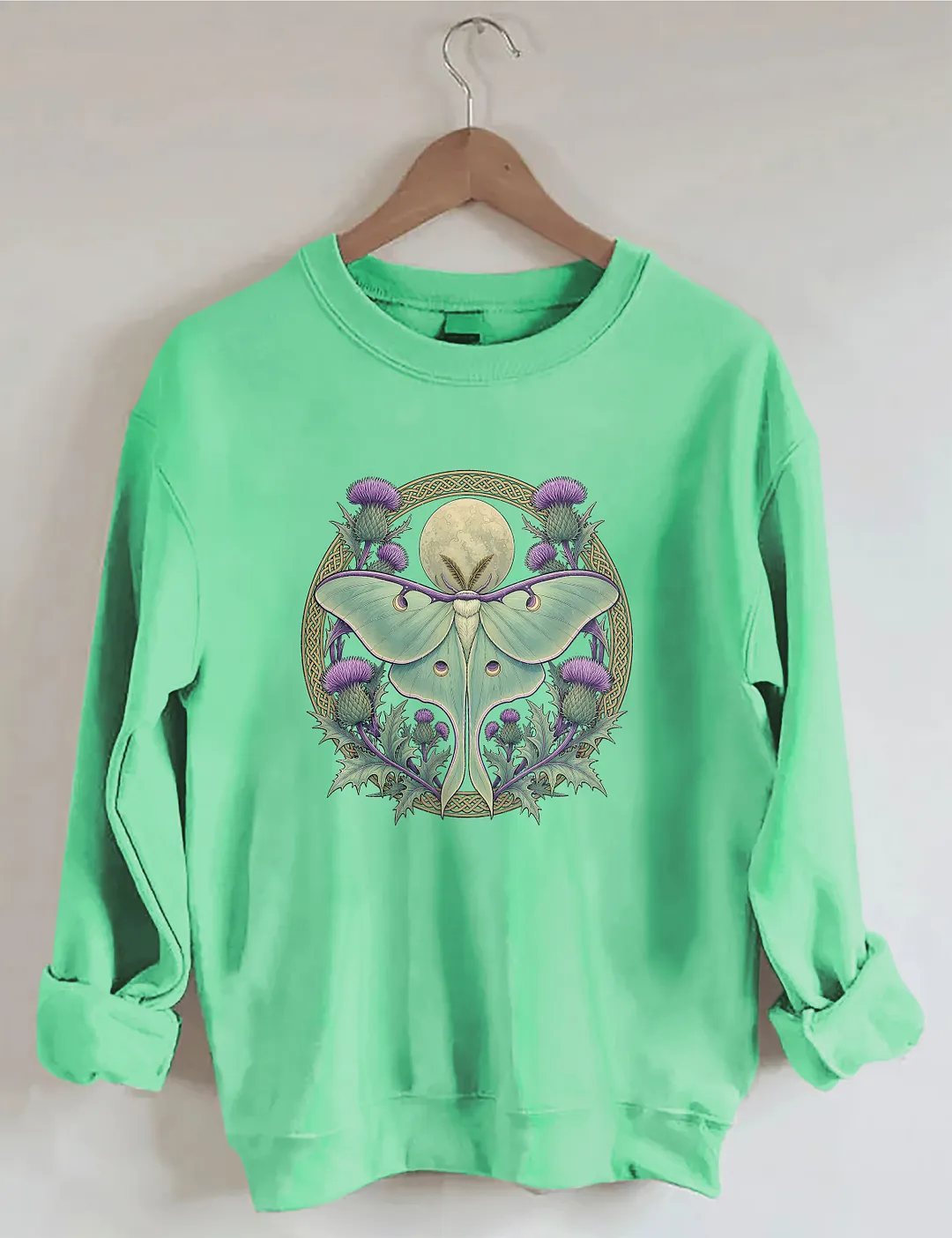 Scottish Thistle Luna Moth Sweatshirt