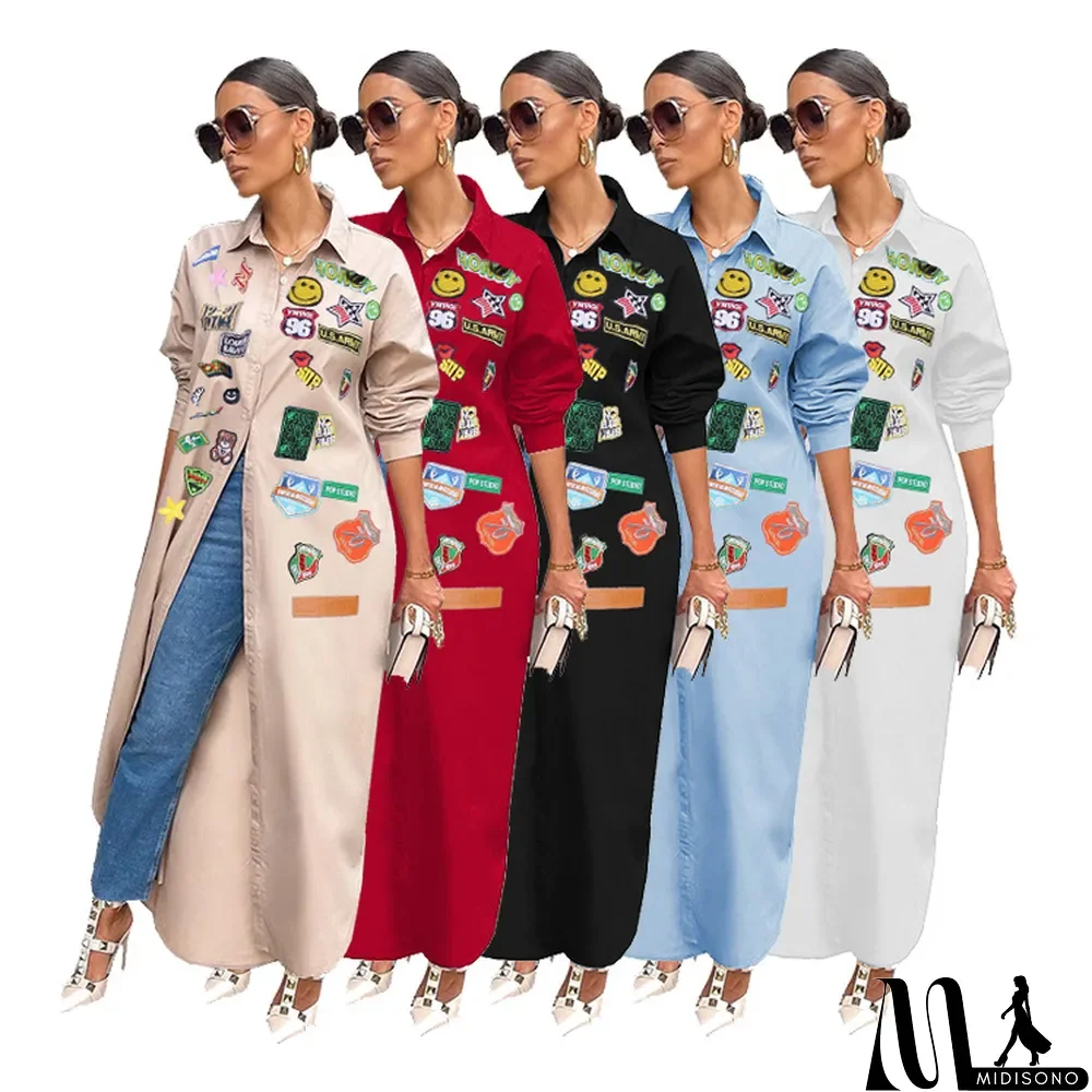 MidiSono - New Fashionable Casual Personalized Printed Sunscreen Long Jacket
