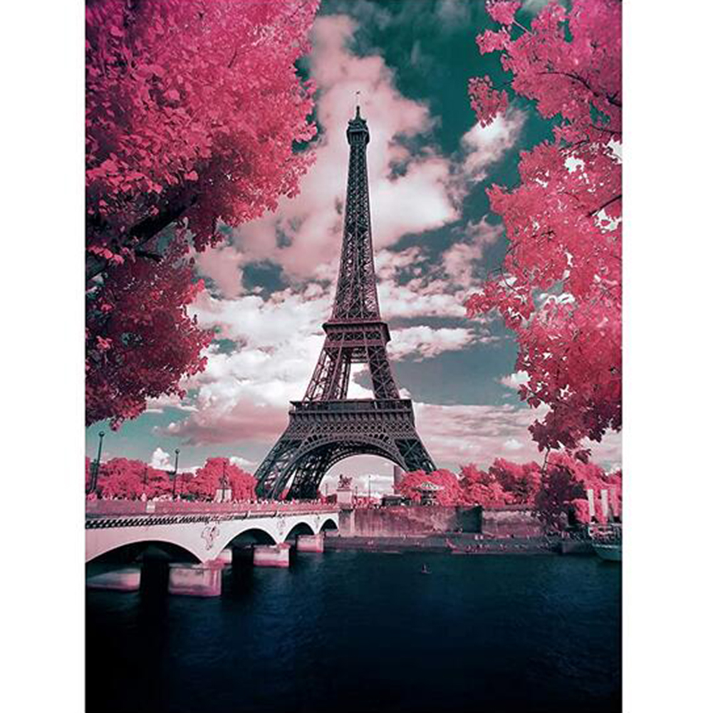 Eiffel Tower Landscape 30x40cm(canvas) full round drill diamond painting
