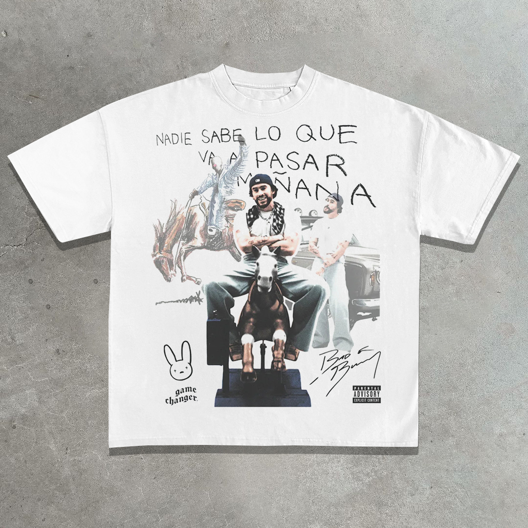 Rap Star Printed Bad Bunny T-shirt