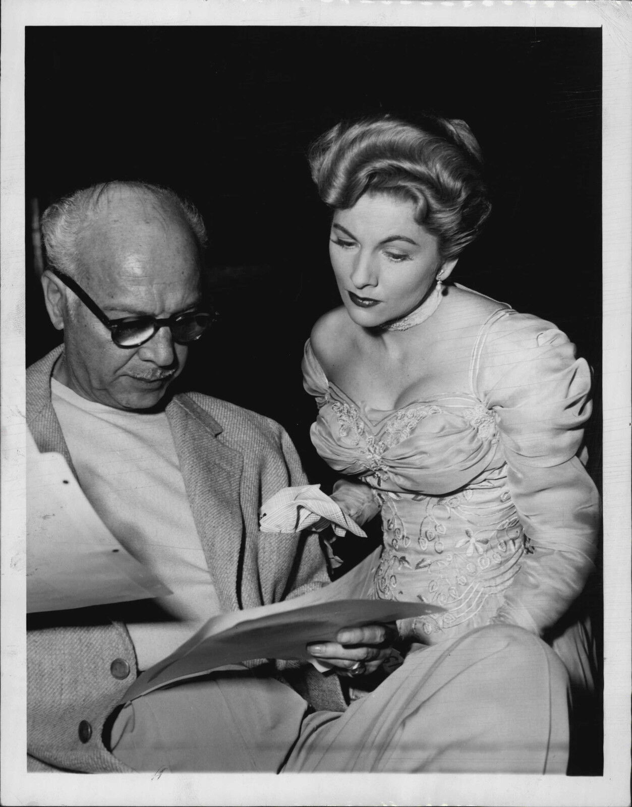 Joan Fontaine and Director Mitchell Leisen 1951 Movie Press Photo Poster painting