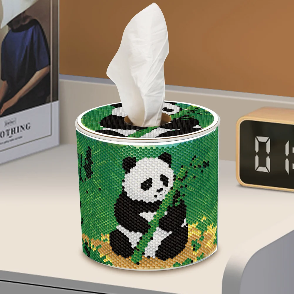 Bamboo DIY Diamond Painting Handmade Tissue Holder Rhinestones Decor Tissue Box