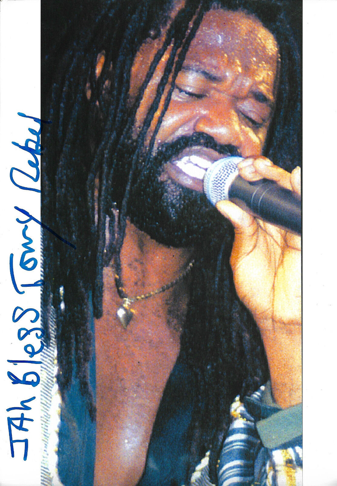 Tony Rebel Reggae signed 8x12 inch Photo Poster painting autograph