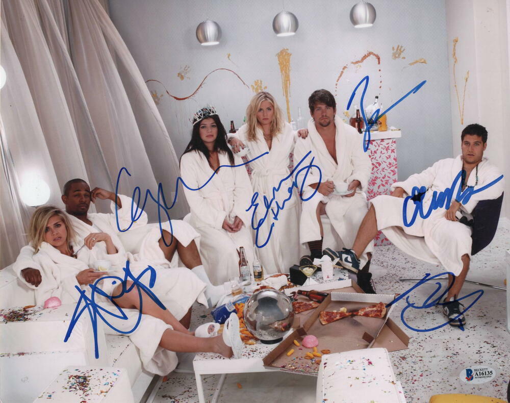 ADAM PALLY, ELISHA CUTHBERT +4 CAST SIGNED AUTOGRAPH - HAPPY ENDINGS 11x14 Photo Poster painting