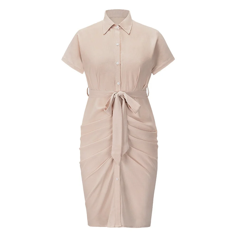 Spring Shirt Short Sleeve Dress