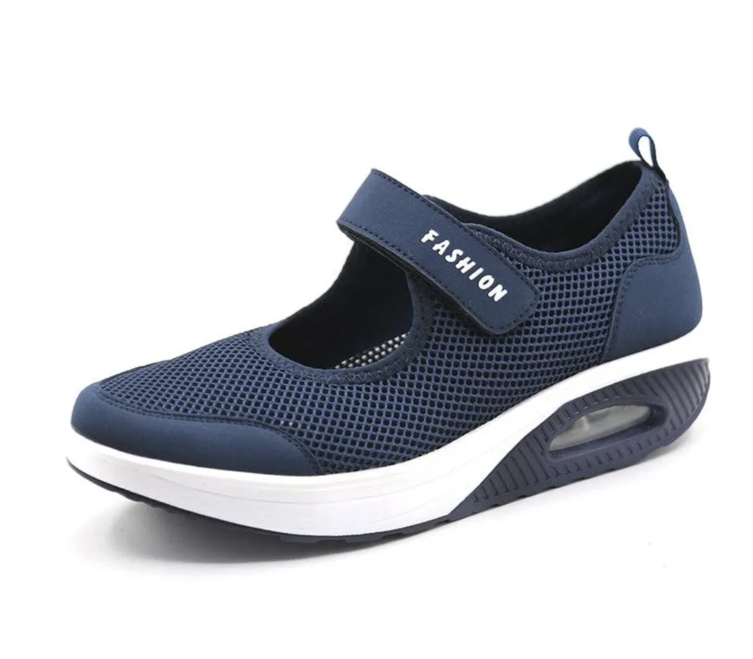 Breakj Breakj Single-Shoe Women 2025 New Air Cushion Low-Top Magic Sticker Light Single-Shoe Solid-Color Mesh Women's Shoes