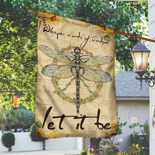 Hippie Flag Whisper Words Of Wisdom Let It Be. Dragonfly BNN387F