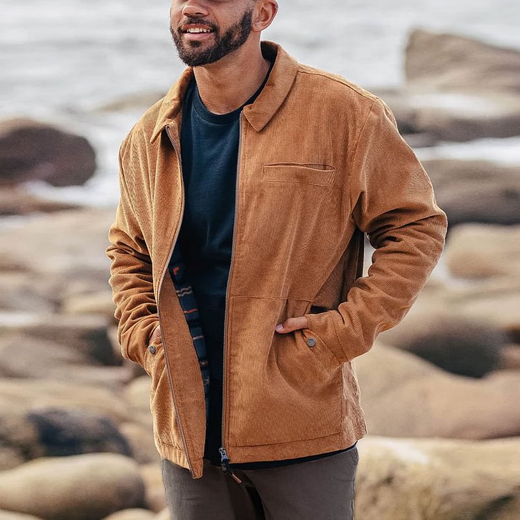 Atmospheric workwear corduroy men's jacket