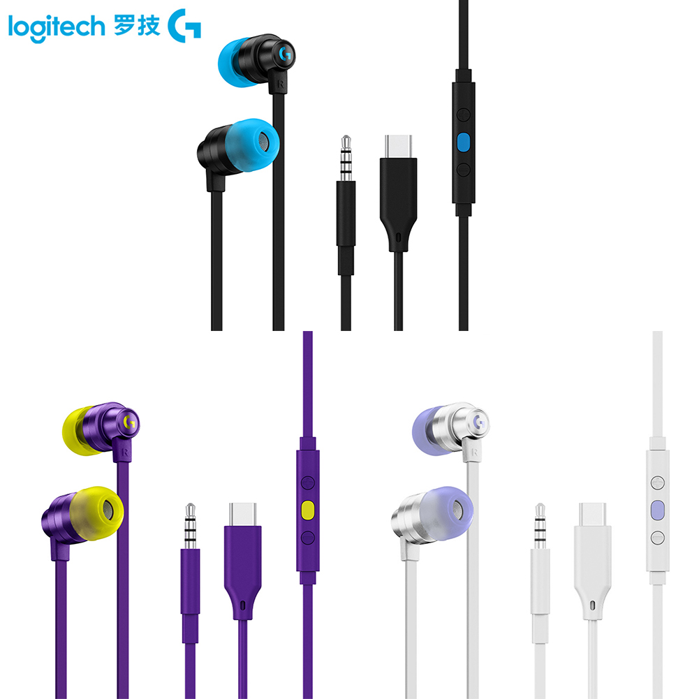 

Logitech G333 Gaming Headphone 3.5mm USB Laptop PC In-Ear Earphone with Mic, Purple, 501 Original