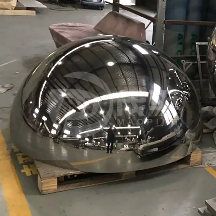 Polished mirror Large stainless steel hollow hemi sphere