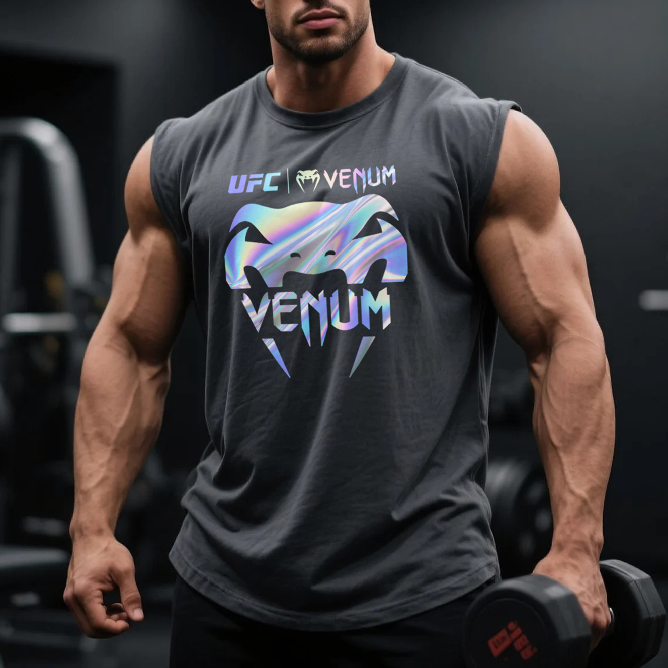 Laser Printing Oversized Loose And Comfortable Breathable Vest Fitness Sports Ultimate Fighting Print Sleeveless T-shirt / TECHWEAR CLUB / Techwear