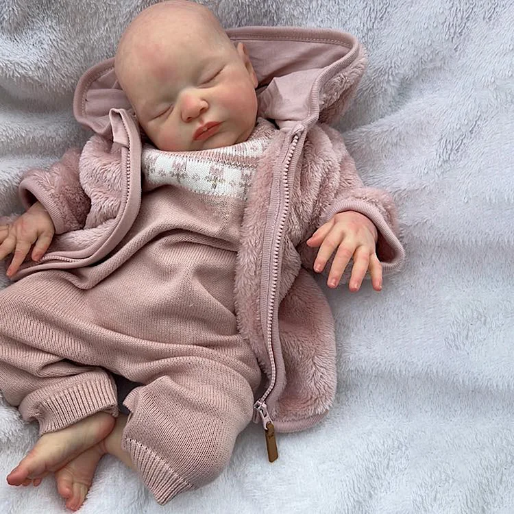 20" Handmade Lifelike Reborn Newborn Baby Sleeping Girl Named Olivia with Hand-Painted Hair - Reborndollsshop®-Reborndollsshop®