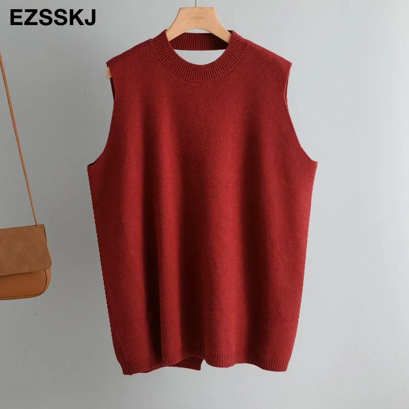 autumn winter OVERSIZE thick Sweater vest women sleeveless warm Sweater Pullovers Women female  o-neck LOOSE  sweater VEST