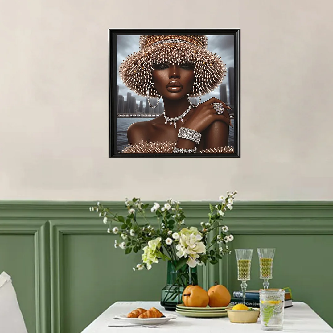 Diamond Painting - Partial Special Shaped Drill - Urban Black Beauty(Canvas|30x30cm)
