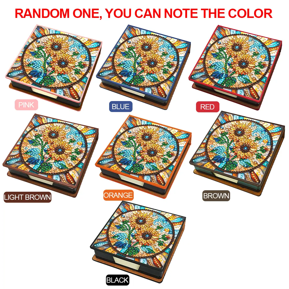 Sunflower PU Diamond Painting Notecard Box Contains 150 Sheets of Paper