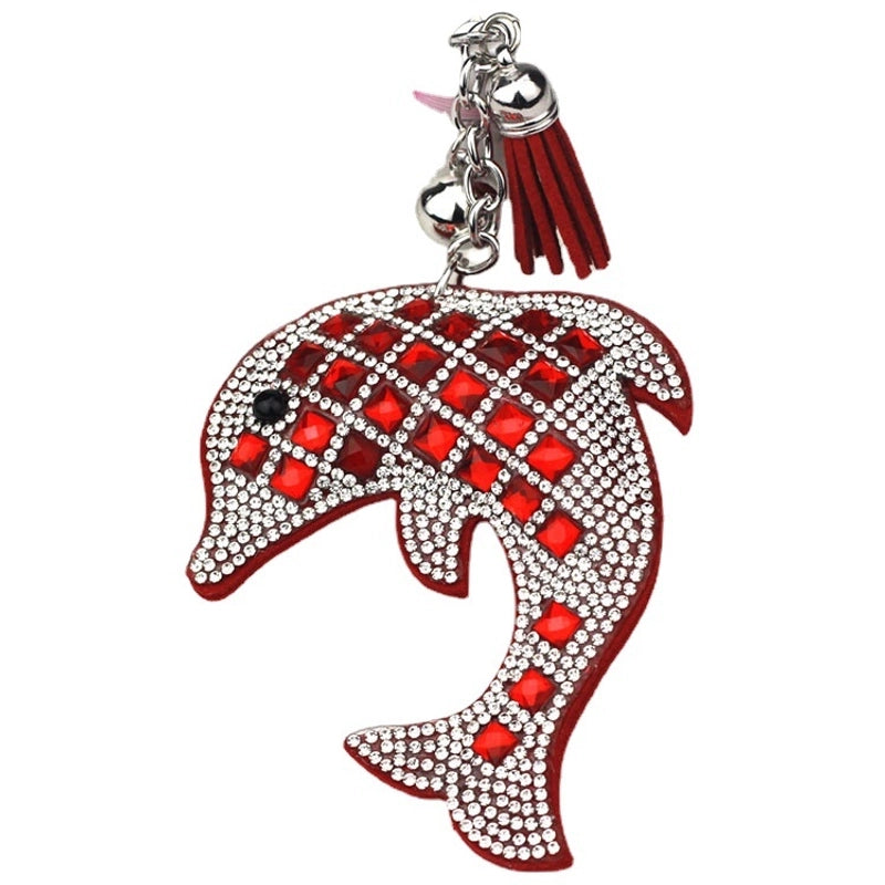 Cute Dolphin Flannel Diamond Women’s Keychain