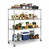 [US Local Warehouse] 5 Tier Wire Storage Rack with Wheels Garage Shelving Each Layer Support 250KG Shelving Units 70.87x59.76x23.98in for Warehouse Hospital Commercial Space