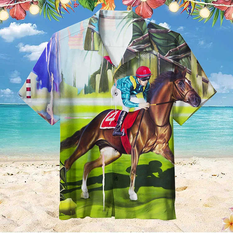 Horse Racing|Unisex Hawaiian Shirt