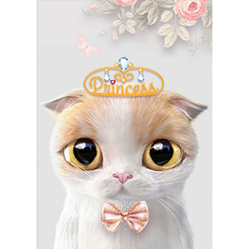 

30*40CM - Round Drill Diamond Painting - Crown Cat, 501 Original
