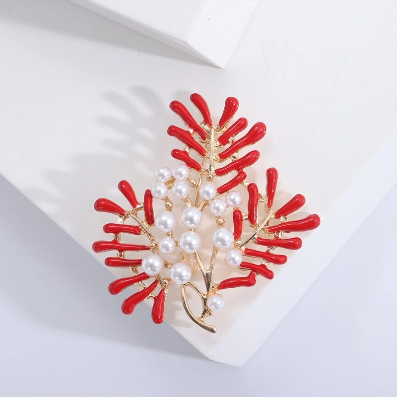 Minimalist Pin Coral Alloy Enamel Women’s Brooches
