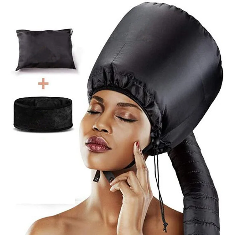 Soft Bonnet hooded hair dryer Attachment for Natural Curly Textured Hair Care| Drying,Styling,Curling,Deep Conditioning Mask Cap|Adjustable hooded
