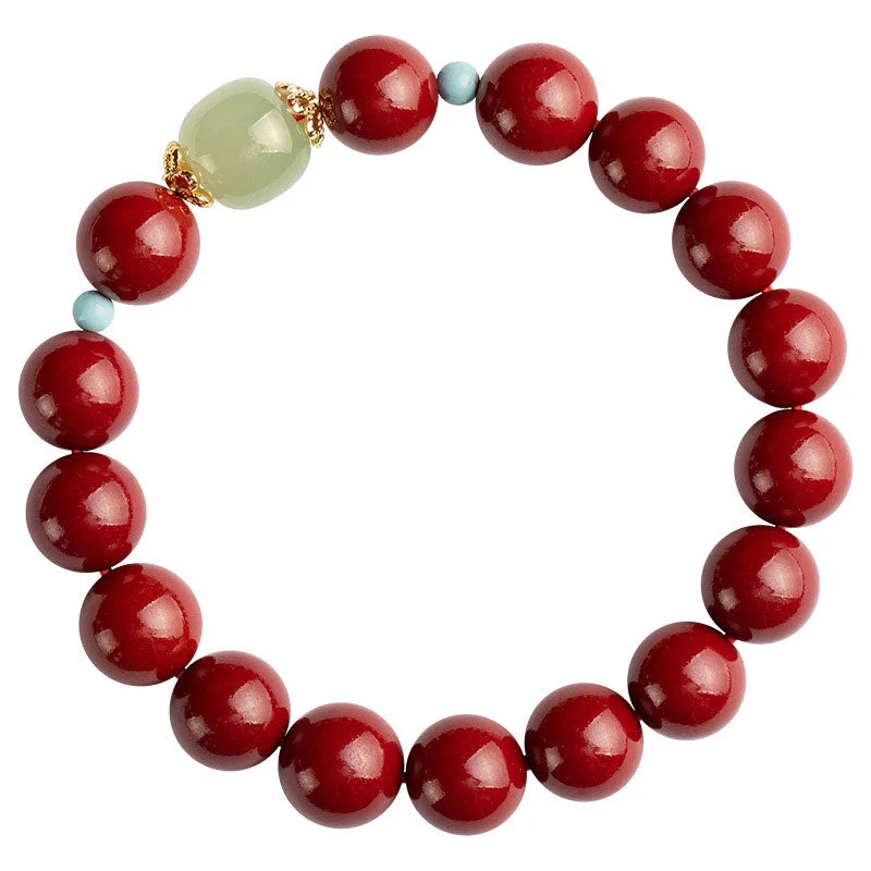 Cinnabar Green Aventurine Fortune Luck Bracelet