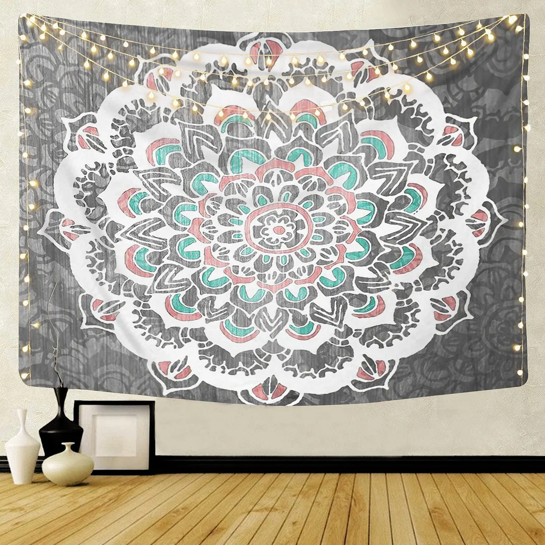 Large Mandala Pattern Indian Tapestry Wall Hanging Decoration Bohemian Beach Towel Polyester Thin Blanket Yoga Shawl Travel Mat