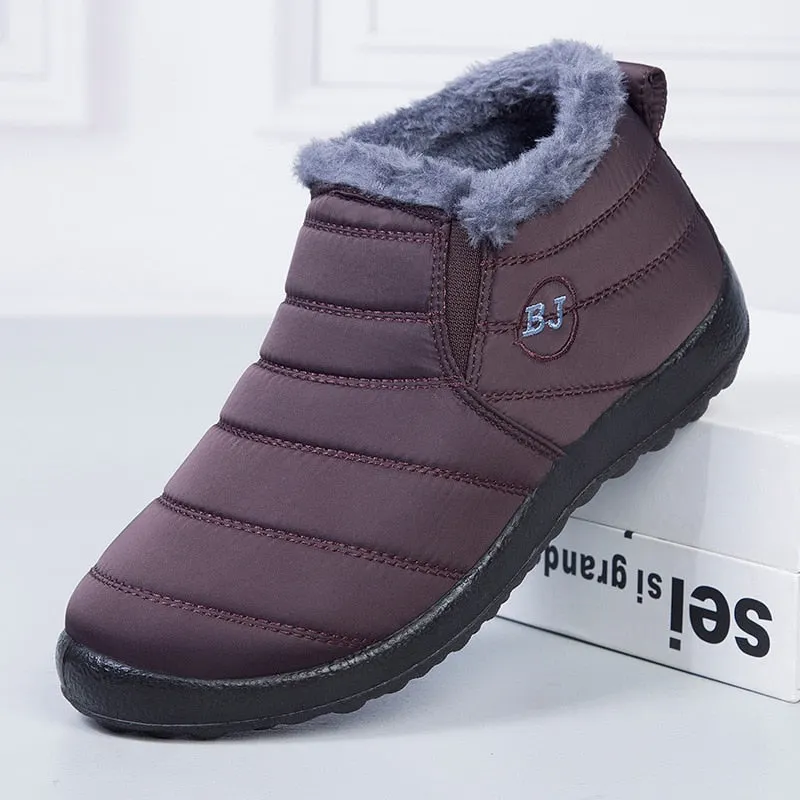 Women'S Boots Plush Slip On Women Ankle Boots Waterpoor Winter Casual Shoes For Women 2021 Snow Boots Female Footwear Plus Size