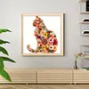 Floral Cat Bead Embroidery Kit Pre-Printed Bead Cross stitch