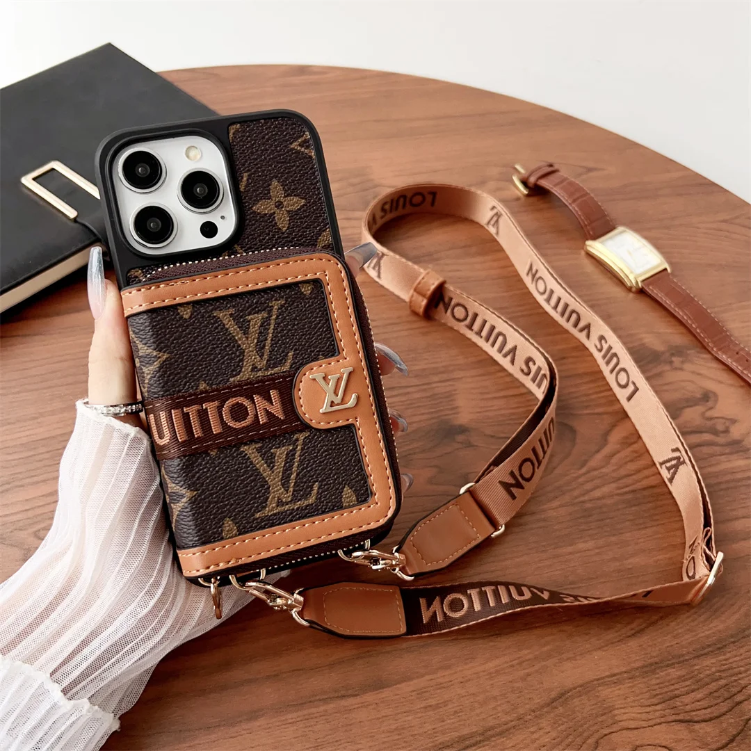 LV & GUCCI Luxury Gucci Ophidia LV Canvas Zipper Wallet Crossbody Apple iPhone Case ProCaseMall