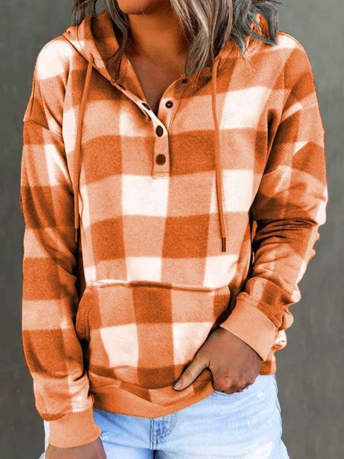 Vintage Check Print Hoodie