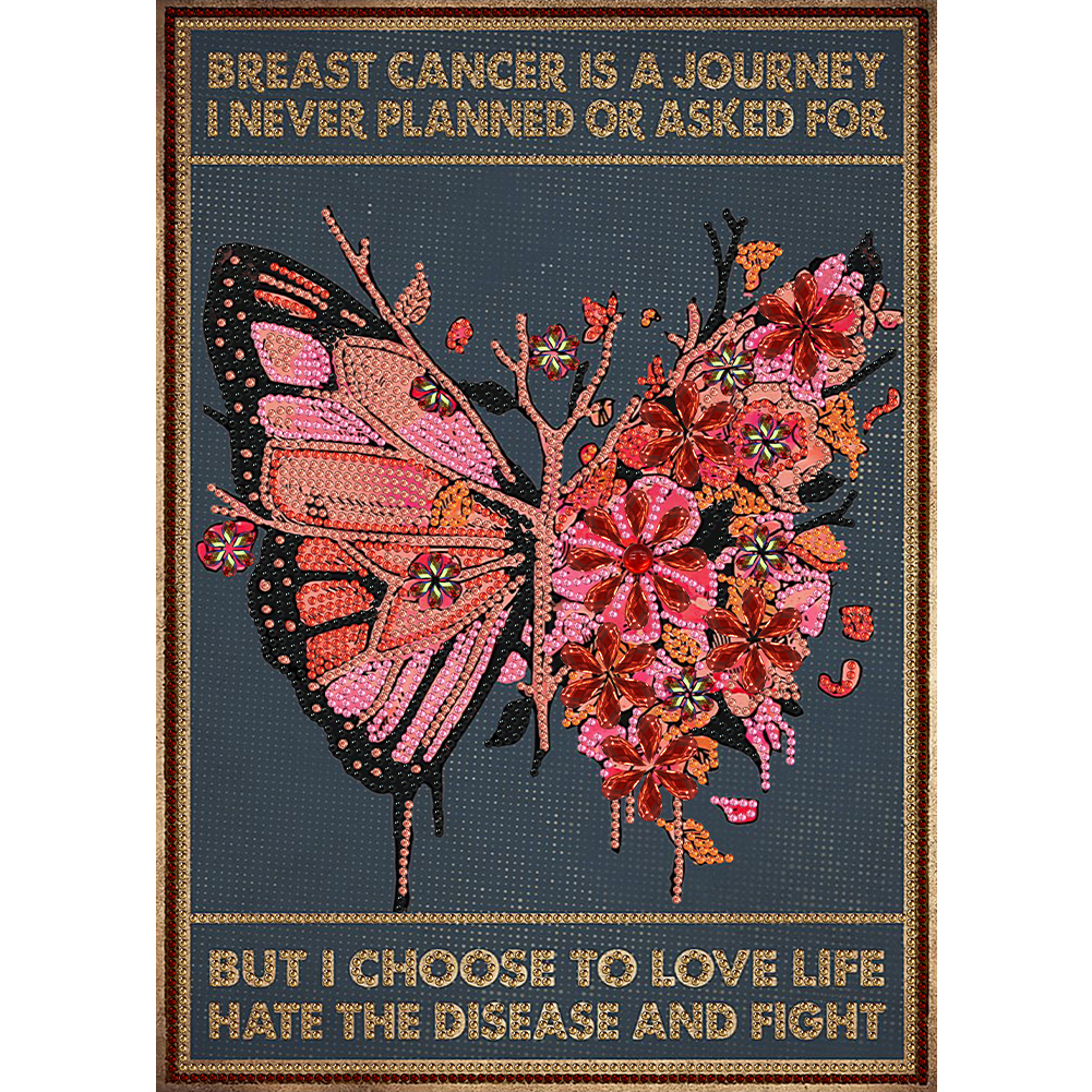 

I Choose To Love Life Butterfly Quotes - Partial Special Shaped Diamond Painting - 30*40CM, 501 Original